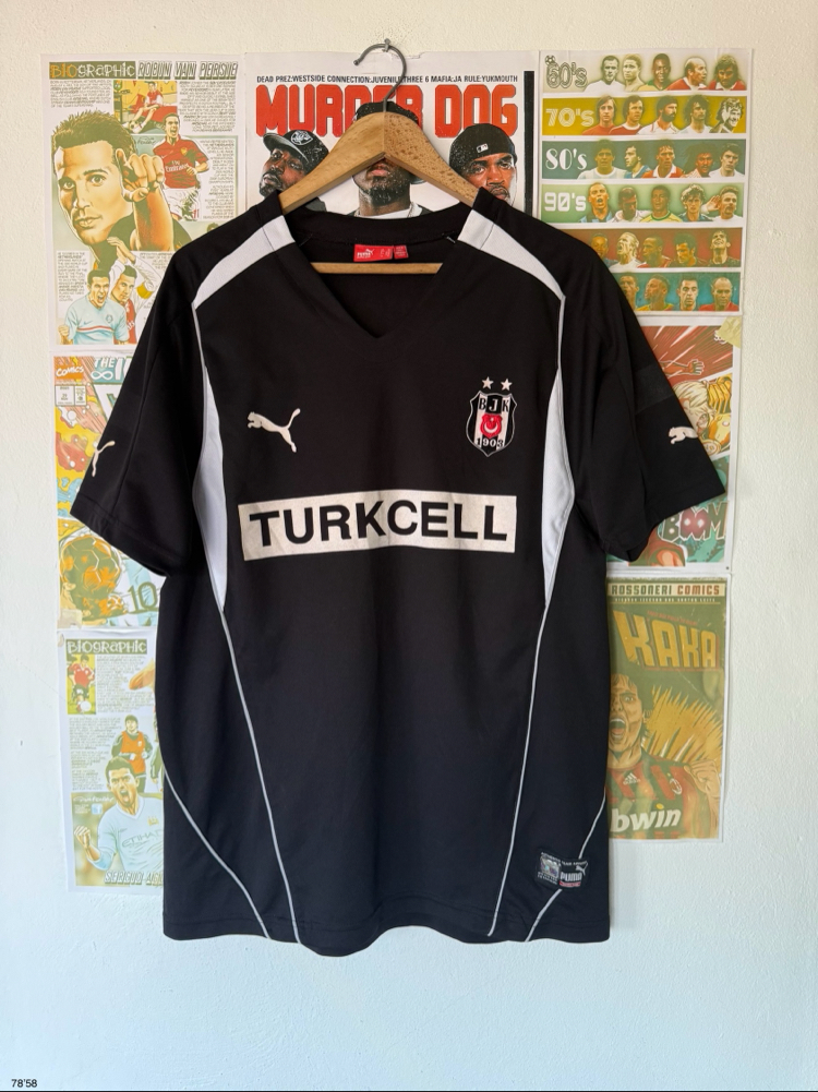 Orijinal Beşiktaş 2004-05 Sergen Yalçın Koleksiyonluk Siyah Forması (XL)