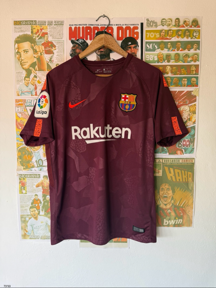Orijinal Barcelona 2017-18 Thomas Vermaelen Koleksiyonluk Deplasman Forması (M)