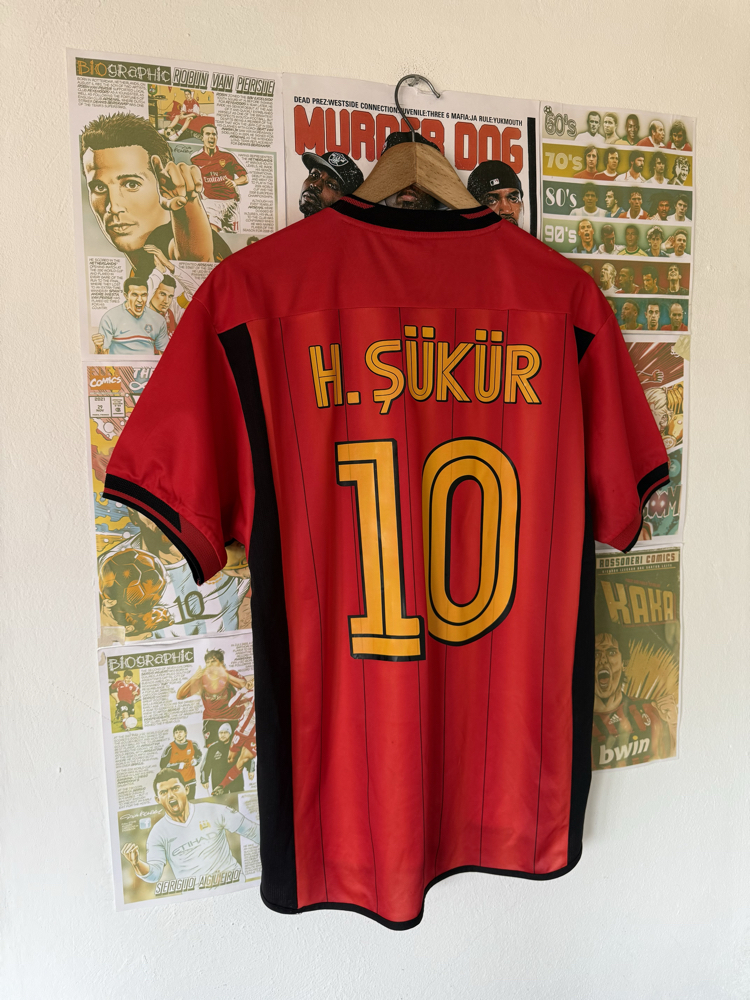 Orijinal Galatasaray 2003-04 Hakan Şükür Koleksiyonluk Alternatif Kırmızı Forması (L)