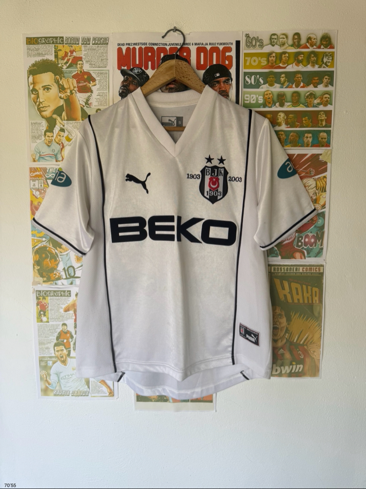 Orijinal Beşiktaş 2002-2003 Pascal Nouma 100.Yıl Koleksiyonluk Beyaz Forması (S)