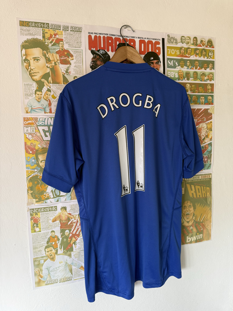 Orijinal Chelsea 2009-10 Didier Drogba Koleksiyonluk İç Saha Forması (L)