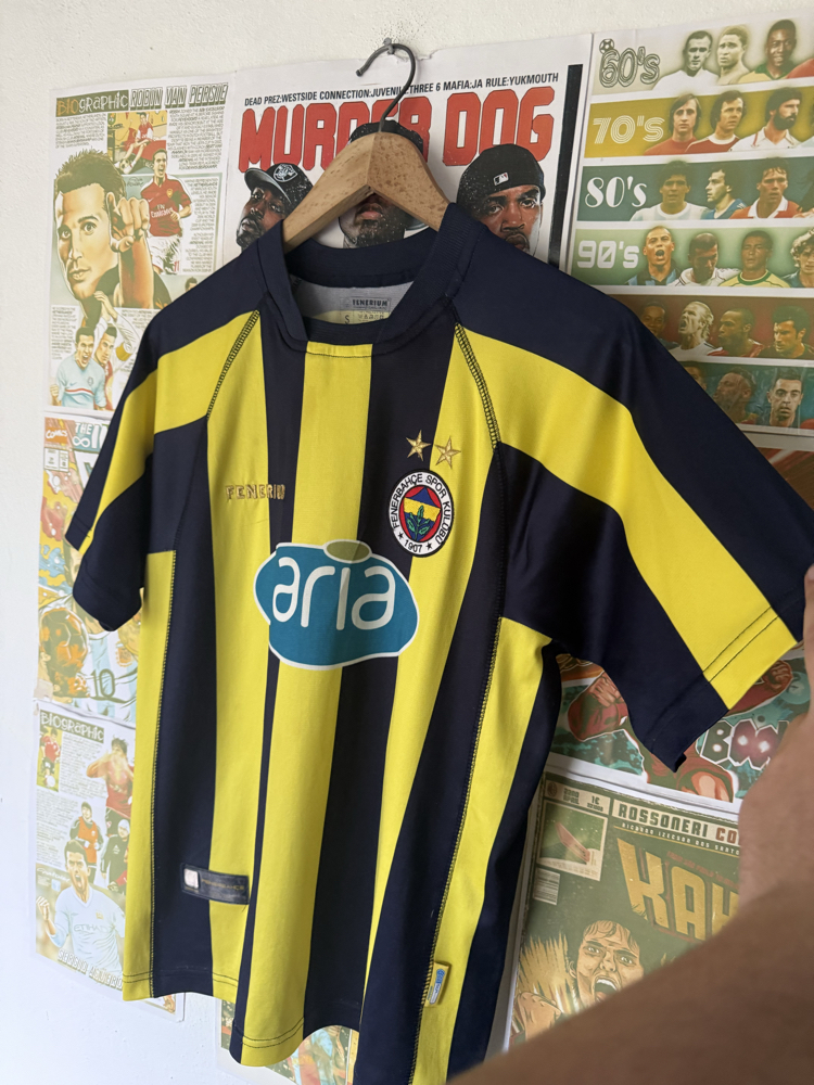 Orijinal Fenerbahçe 2003-04 Pierre Van Hooijdonk Koleksiyonluk Çubuklu Forması (S)