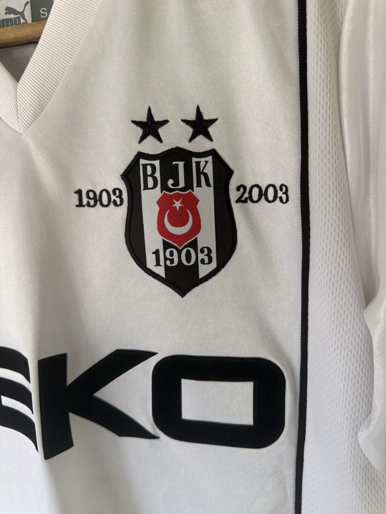 Orijinal Beşiktaş 2002-2003 Pascal Nouma 100.Yıl Koleksiyonluk Beyaz Forması (S)