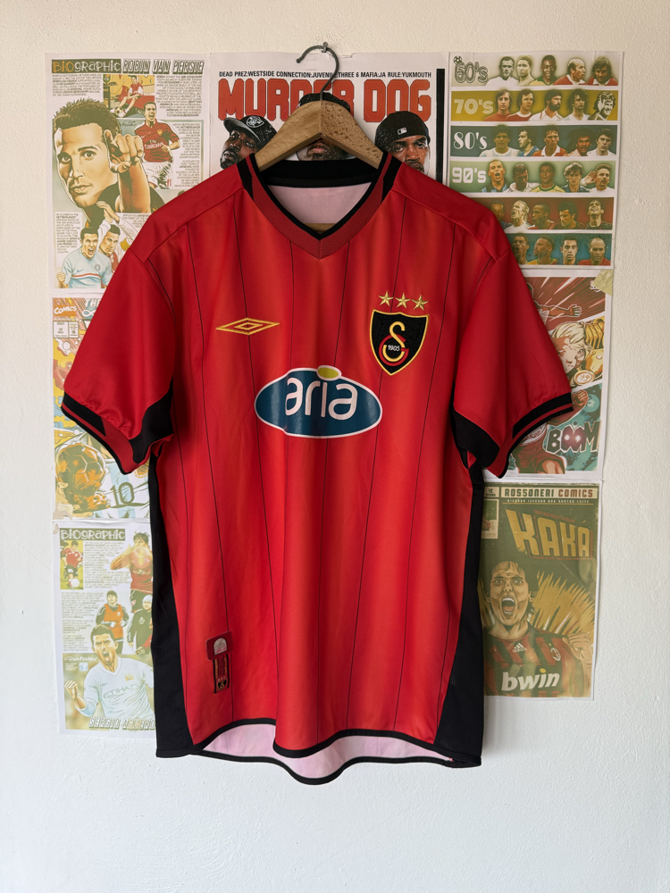 Orijinal Galatasaray 2003-04 Hakan Şükür Koleksiyonluk Alternatif Kırmızı Forması (L)