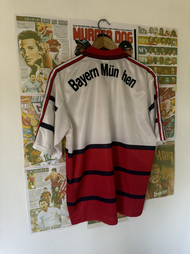 Orijinal Bayern Münih 1998-99 Koleksiyonluk Vintage Yakalı Beyaz Forması (M)