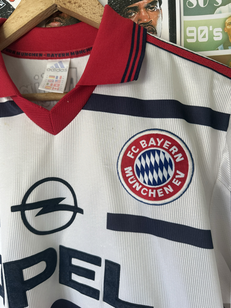 Orijinal Bayern Münih 1998-99 Koleksiyonluk Vintage Yakalı Beyaz Forması (M)
