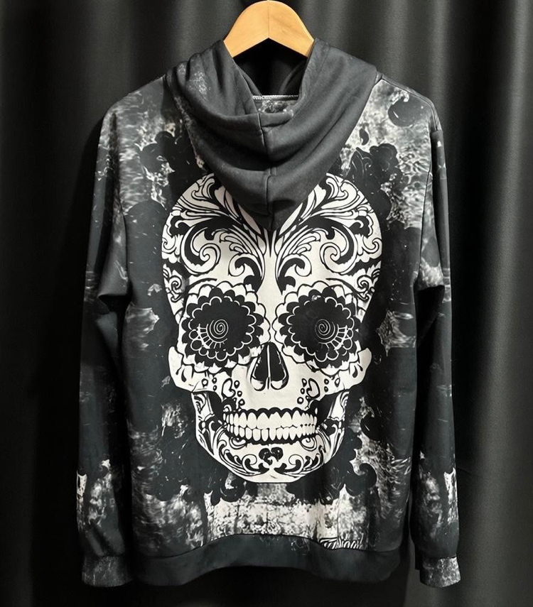 Y2K Gothic Treasure Vintage Siyah Hoodie