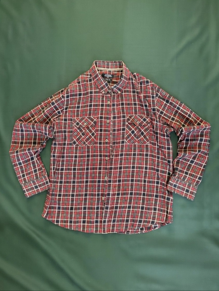 Vintage kırmızı ekose gömlek Oversize fit – Unisex Temiz kondisyon.