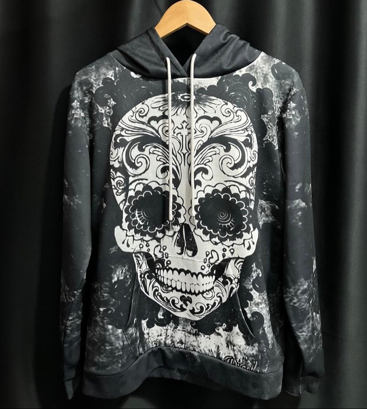 Y2K Gothic Treasure Vintage Siyah Hoodie