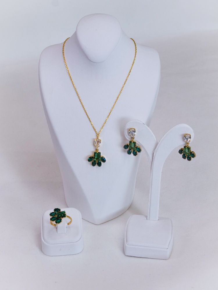Emerald Bloom Gold Set