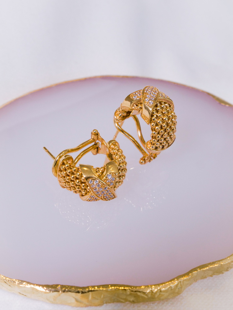 Golden Serpent Embrace Küpe