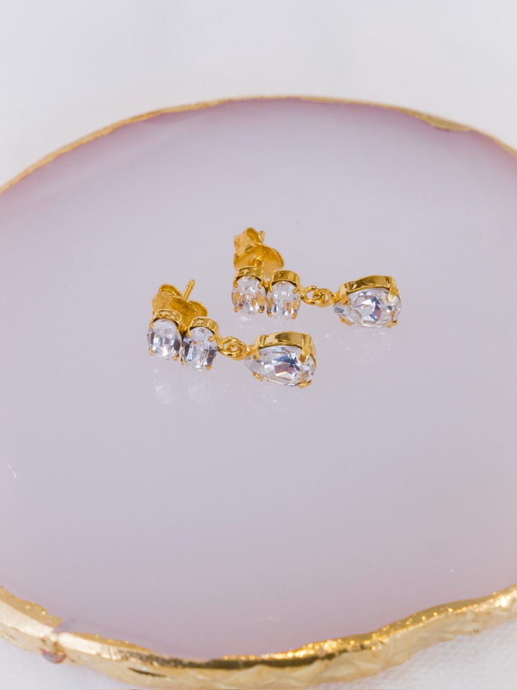 Golden Dewdrop Stream Küpe