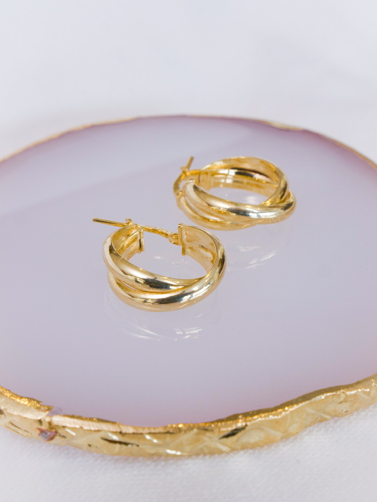 Golden Trinity Forms Küpe