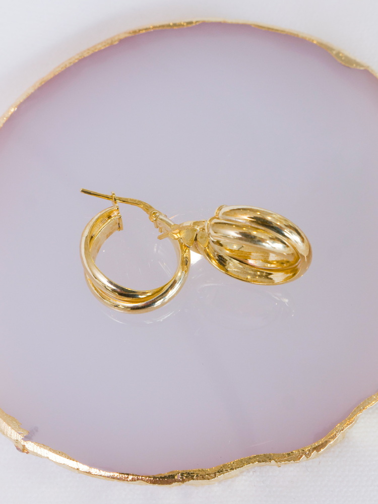 Golden Trinity Forms Küpe
