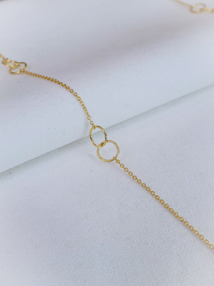 Golden Twin Circles Kolye