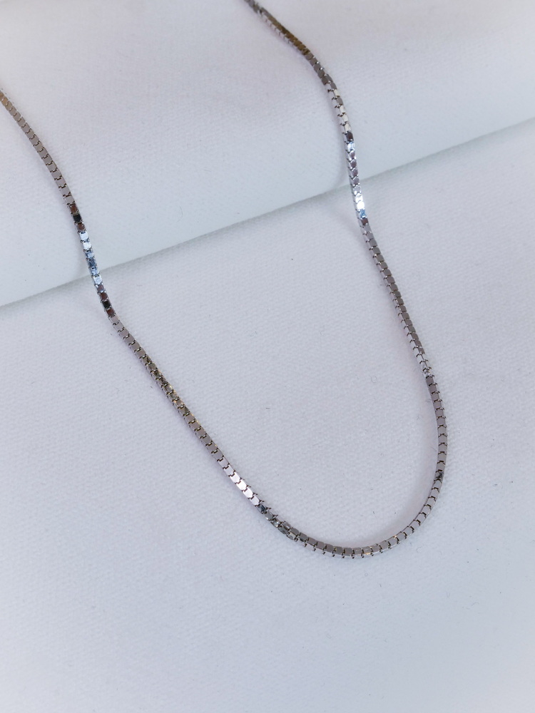 Silver Chain Cube Kolye