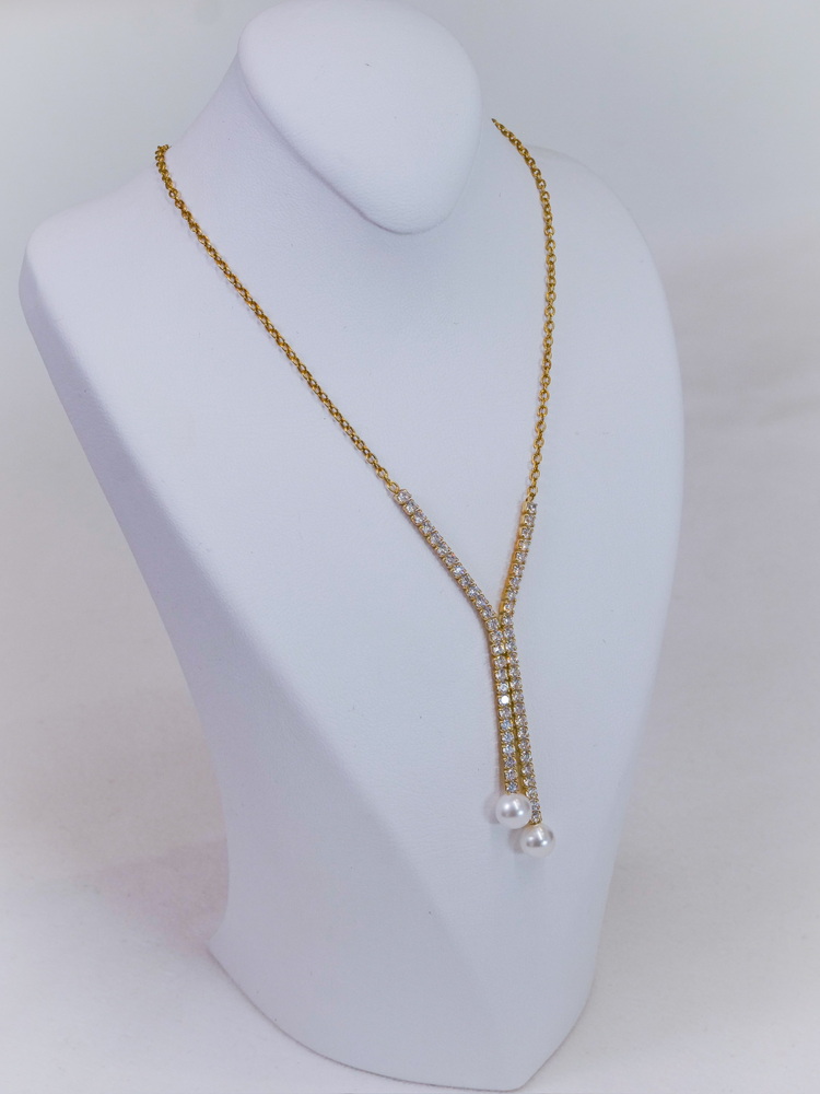 Tiny Golden Pearl Kolye