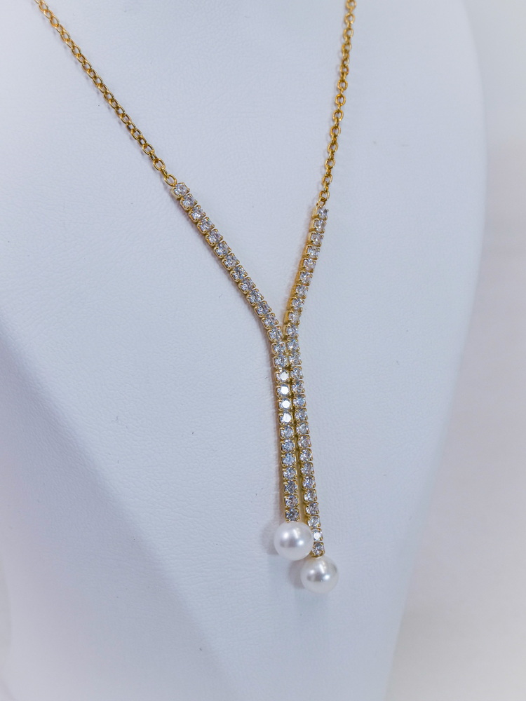 Tiny Golden Pearl Kolye