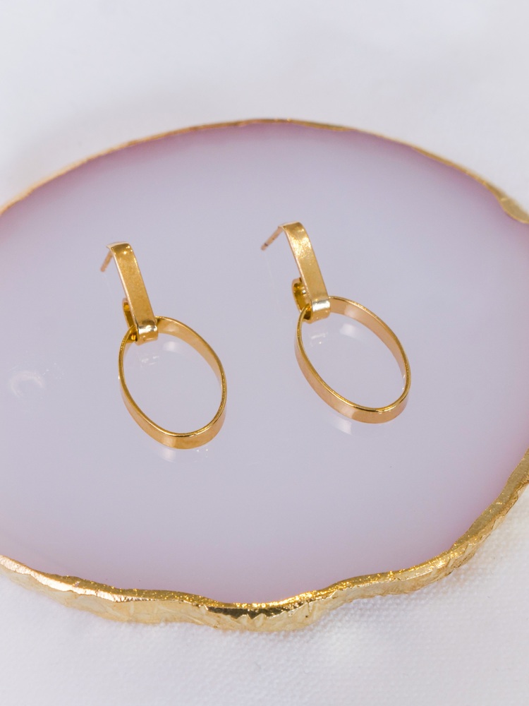 Gold Oval Link Drops