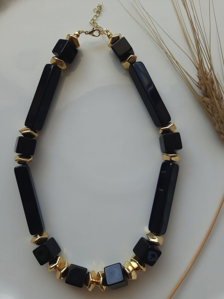 Siyah-Gold Kolye