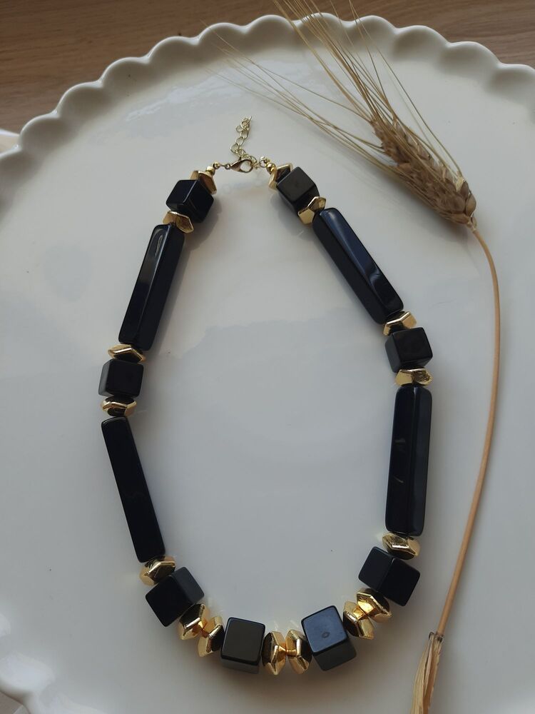 Siyah-Gold Kolye