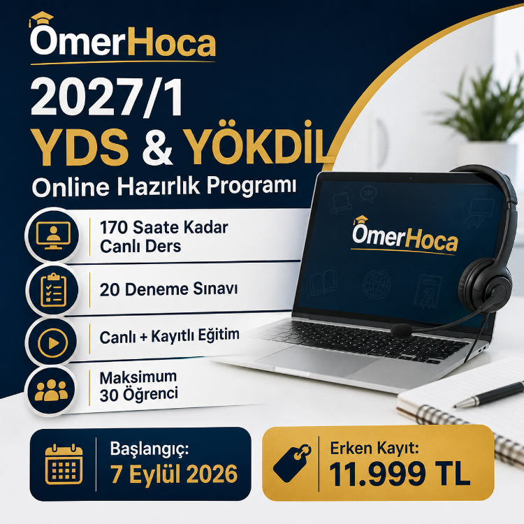 2027/1 YDS & YÖKDİL Online Hazırlık Programı – Erken Kayıt