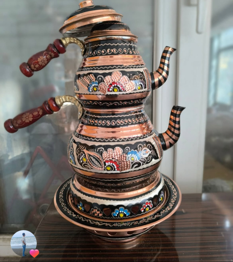 Özel İşlemeli Büyük Boy 3 litre kapasiteli Çaydanlık