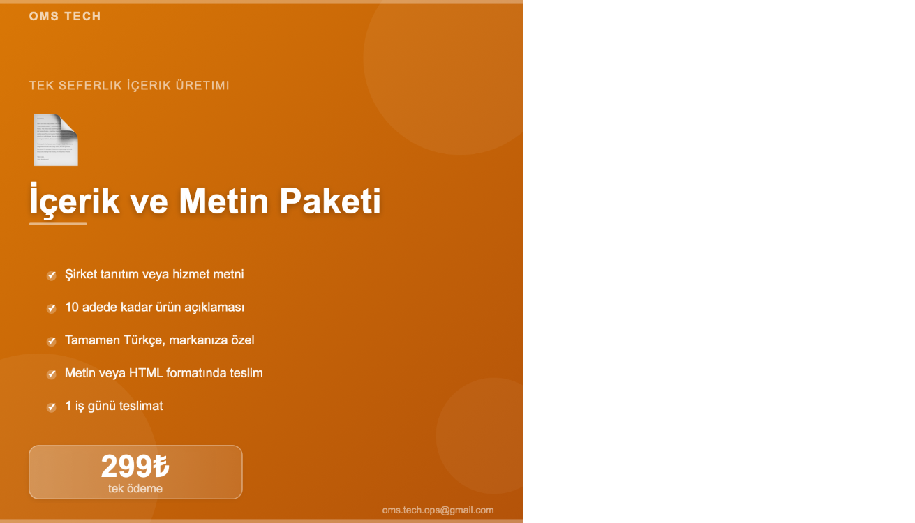 Yapay Zeka ile Şirket Tanıtım Metni veya Hizmet Açıklamaları | 299₺