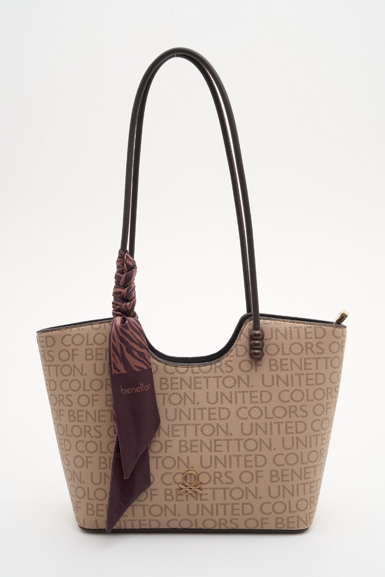 BENETTON Monogram Desen Büyük Boy Kol Çantası bnt1913