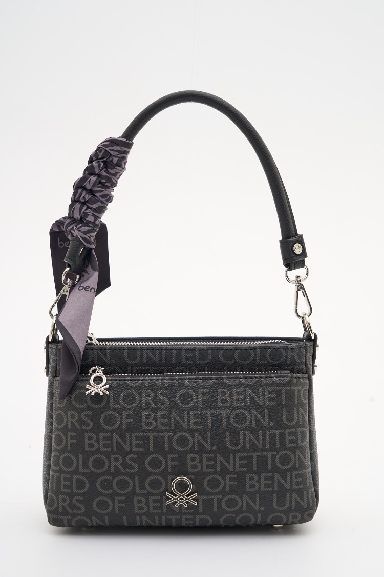 BENETTON Monogram Desen Orta Boy Kol Çantası bnt1898