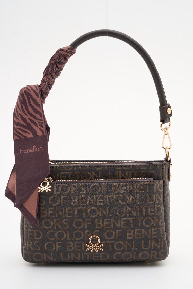 BENETTON Monogram Desen Orta Boy Kol Çantası bnt1898