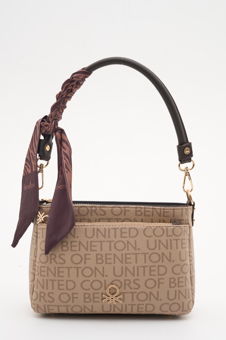 BENETTON Monogram Desen Orta Boy Kol Çantası bnt1898