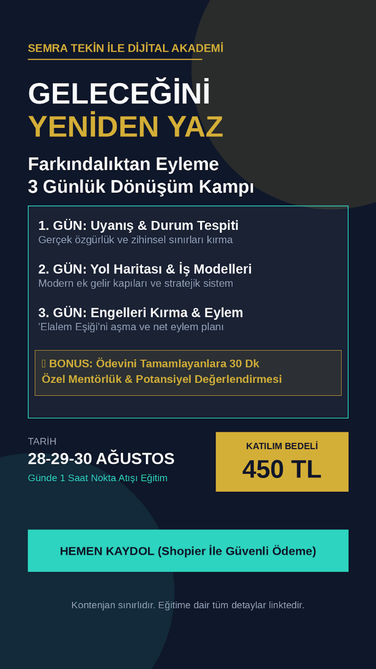 Geleceğini Yeniden Yaz: Farkındalıktan Eyleme 3 Günlük Dönüşüm Kampı