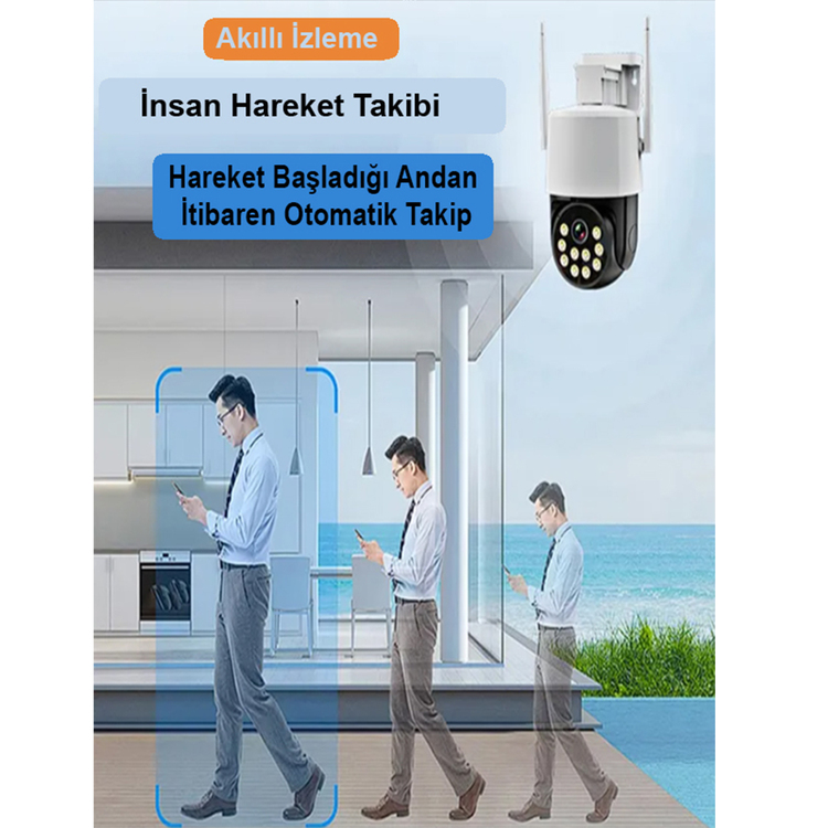 3MP WİFİ HAREKETLİ SESLİ GECE RENKLİ KABLOSUZ GÜVENLİK KAMERASI
