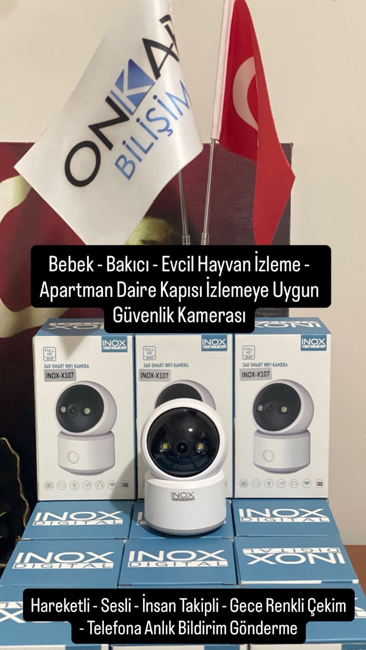 inoxdigital - X107 3MP Bebek / Bakıcı / Evcil Hayvan Kablosuz WİFİ Güvenlik Kamerası