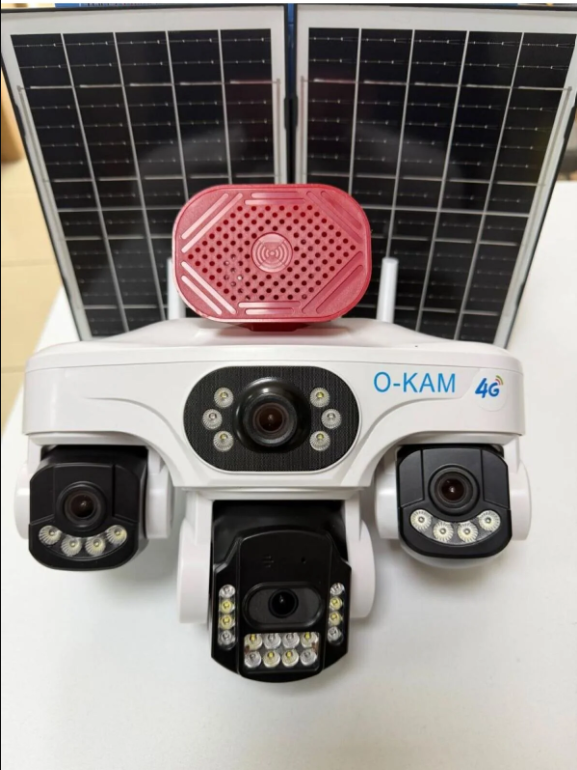 O-KAM OK337S Premium 12MP 4 Kameralı 4G Çift Solar Panel AOV Güvenlik Kamerası