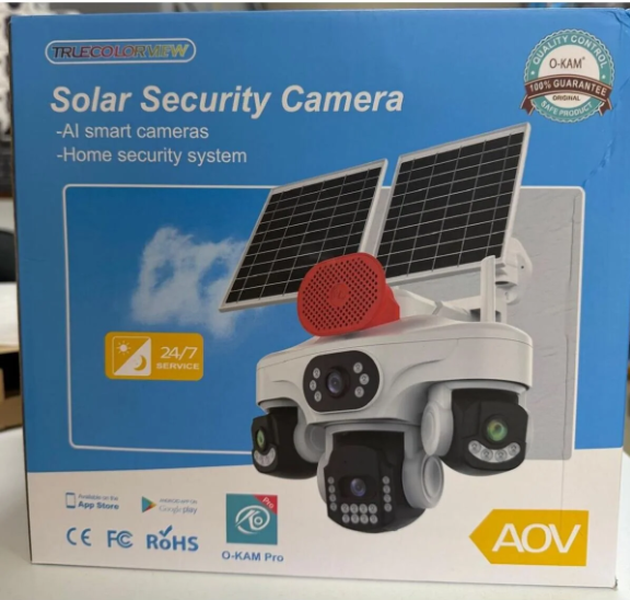O-KAM OK337S Premium 12MP 4 Kameralı 4G Çift Solar Panel AOV Güvenlik Kamerası