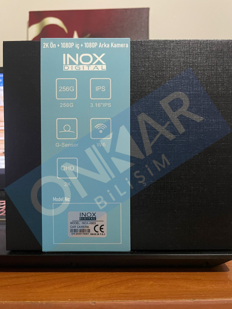 inoxdigital X603 2K 3 KAMERALI WİFİ BAĞLANTILI ARAÇ İÇİ VE ARAÇ DIŞI ARAÇ KAMERASI