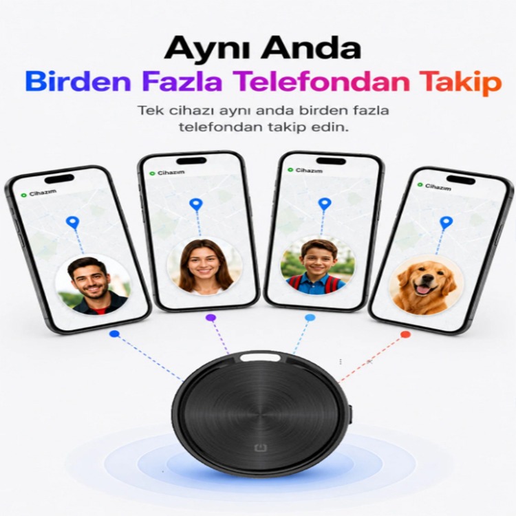 ONKAR TAG Ios & Android Uyumlu Airtag Akıllı Gps Takip Cihazı(SİYAH)