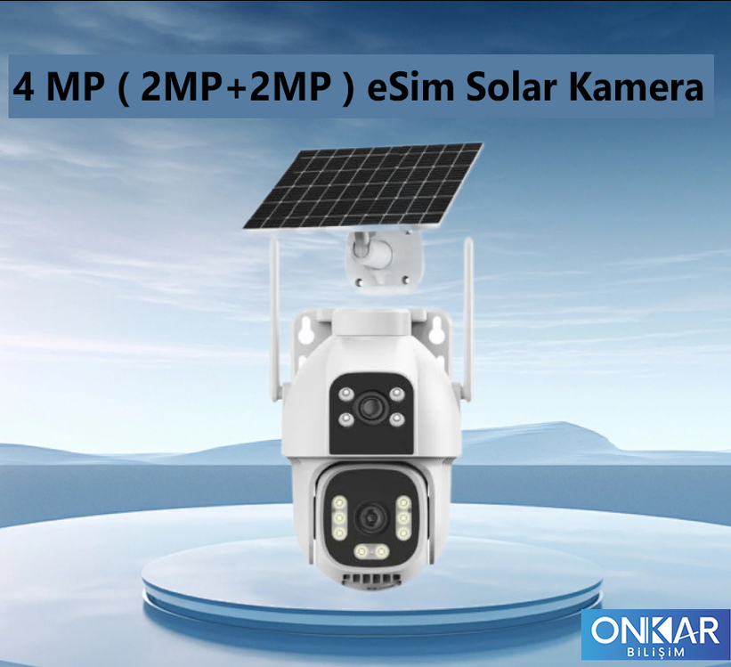 ONKAR 4MP eSim Özellikli Güneş Enerjili 7/24 Kayıtlı Güvenlik Kamerası