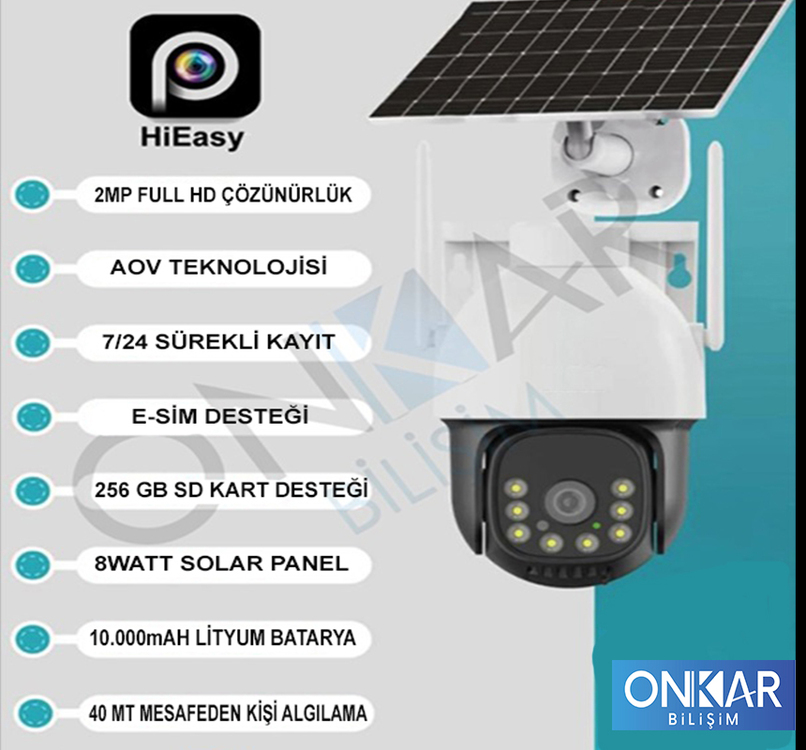 3MP eSİM KENDİNDEN SİM KARTLI GÜNEŞ ENERJİLİ AOV 7/24 KAYIT GÜVENLİK KAMERASI