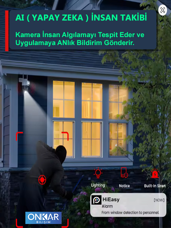 6MP 1080P Full HD Wi-Fi Çift Lensli Gece Görüşlü Suya Dayanıklı Dış Ortam Kamera