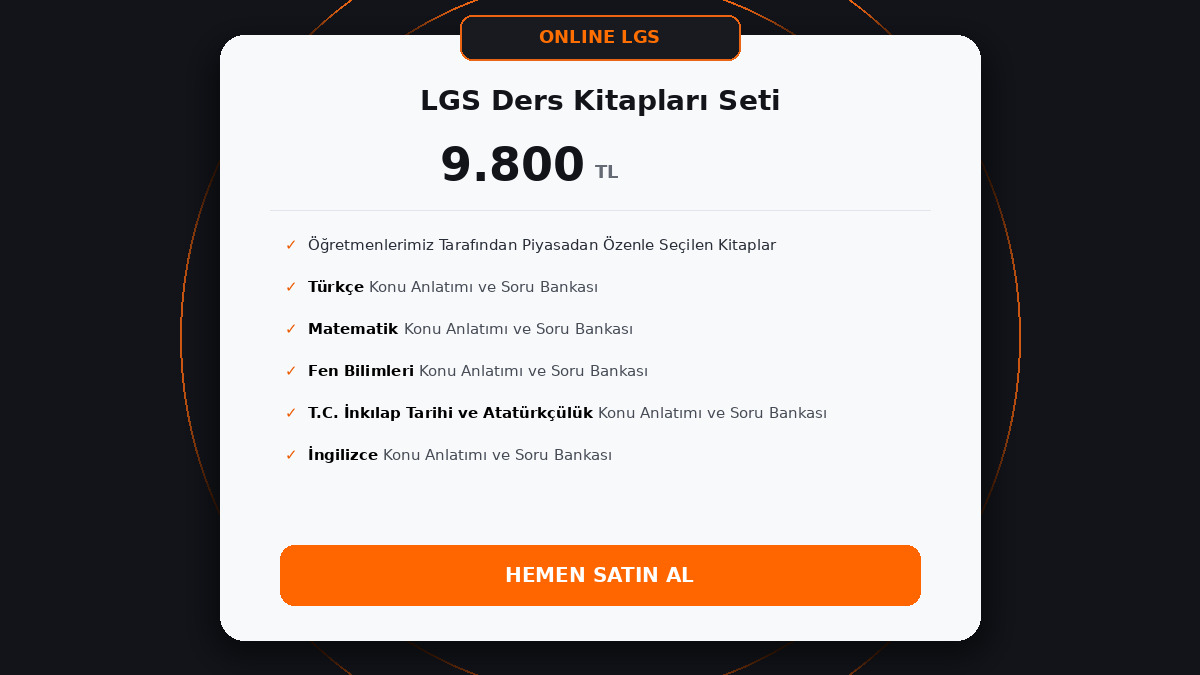 Online LGS - LGS Ders Kitapları Seti