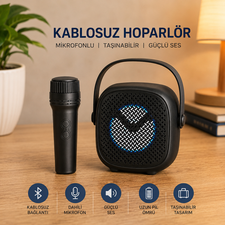 Kablosuz Hoparlör (Mikrofonlu)