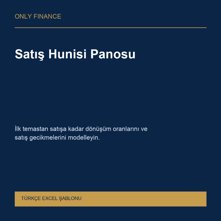 Satış Hunisi Panosu — Türkçe Excel
