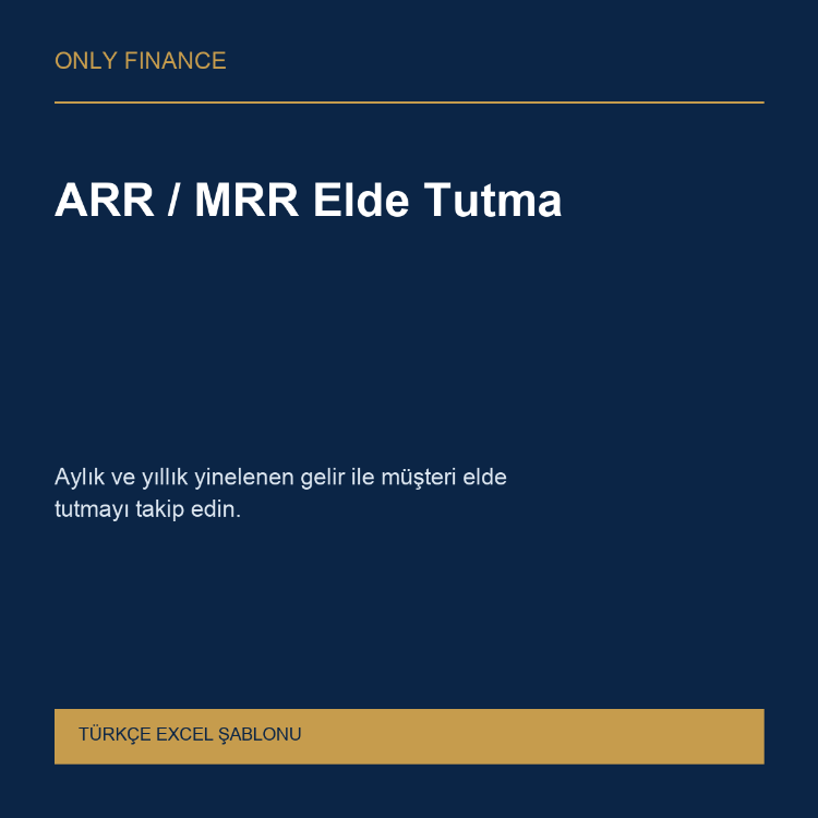 ARR / MRR Elde Tutma — Türkçe Excel