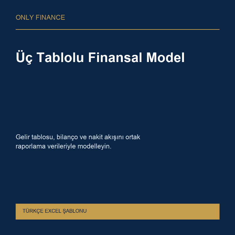 Üç Tablolu Finansal Model — Türkçe Excel