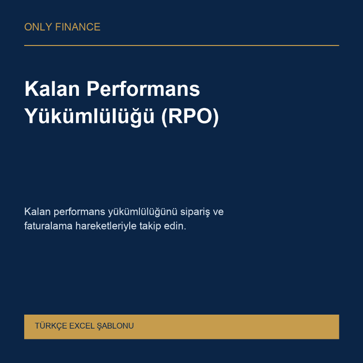 Kalan Performans Yükümlülüğü (RPO) — Türkçe Excel