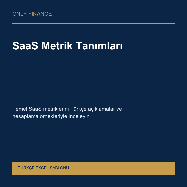 SaaS Metrik Tanımları — Türkçe Excel