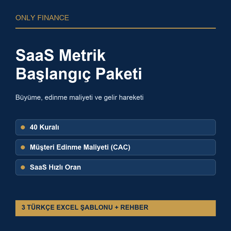 SaaS Metrik Başlangıç Paketi — Türkçe Excel
